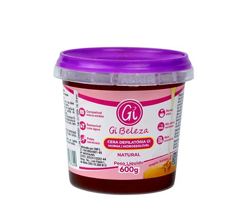 CERA NATURAL HIDROSSOLÚVEL GI BELEZA 600g