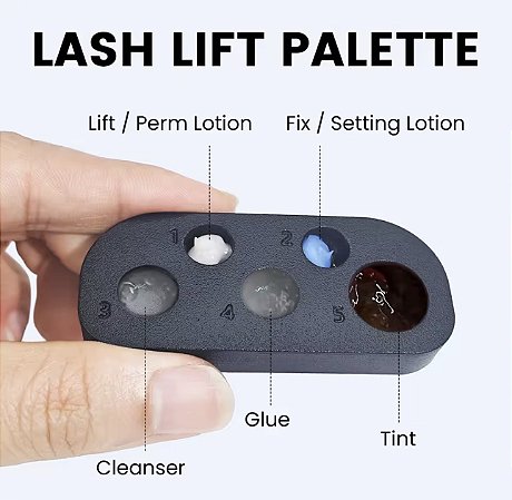 PALETA RETANGULAR PARA LASH LIFTING DE SILICONE 5 ESPAÇOS