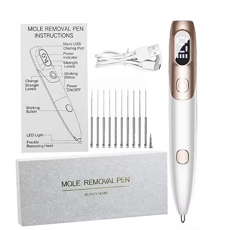 CANETA DESPIGMENTADOR JATO DE PLASMA BRANCO COM DOURADO