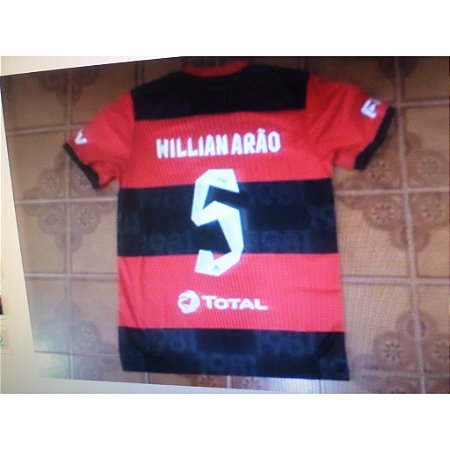 Camisa flamengo rubro negra jogo libertadores número 5 willian arão tamanho M