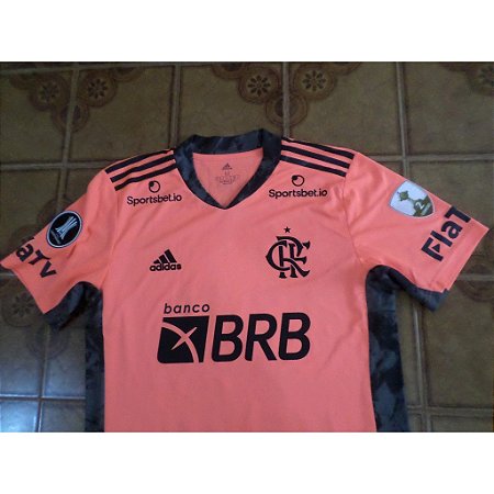Camisa Flamengo goleiro laranja jogo libertadores número 22 Gabriel Batista  tamanho M - RONNIE ESPORTES 10