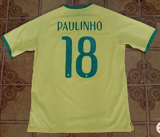 Camisa Seleção brasileira amarela número 18 Paulinho tamanho G