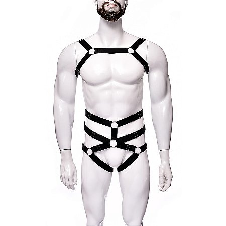 Kit Harness e jockstrap masculino Brutus