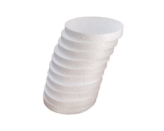 Disco De Isopor 15 Cm X 2 Cm Altura Pt C/10 Un Base Eps Bolo