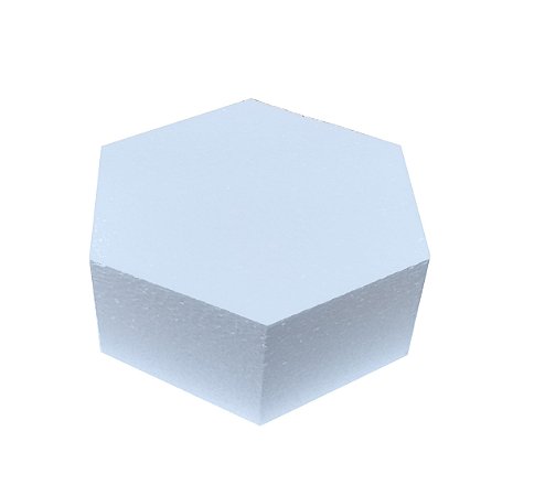 Base De Bolo Falso Isopor 40 Cm x 12 Cm de Altura Sextavado