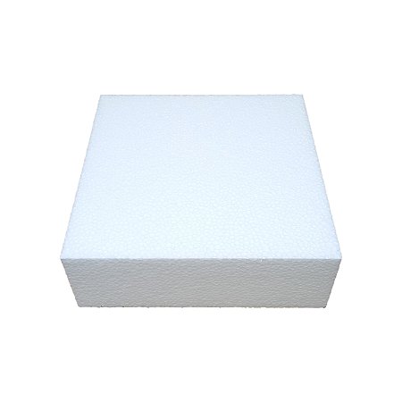 Base Bolo Falso Quadrado Isopor 30Cm x 10Cm Festa Batizado