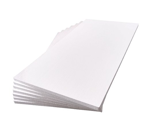 Placa de EPS 1F lisa sem acabamento 100cm x 50cm x 2cm