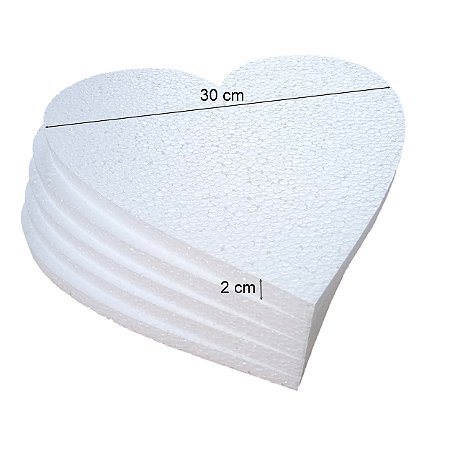 Disco De Isopor EPS Coração 30Cm x 2Cm Pct C/5 Un Doces