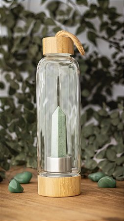 Garrafa com Ponta de Quartzo Verde - Vitalidade e Equilíbrio