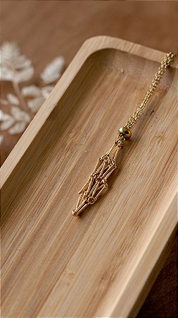 Colar Porta-Cristais - Dourado