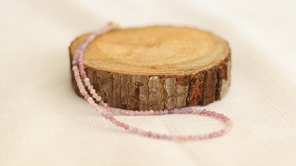 Colar Choker de Turmalina Rosa