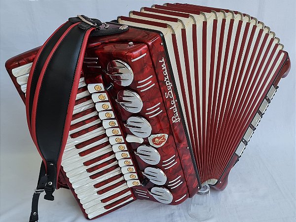 Acordeon 120 Baixos Paolo Soprani já eletrificada