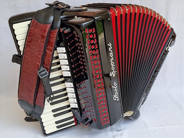 Acordeon 120 Baixos Paolo Soprani Polifônica "Já Eletrificada"