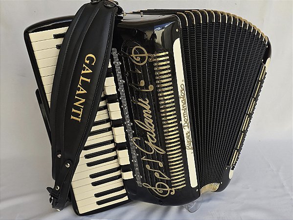 Acordeon 120 Baixos Galanti Super Dominator Gold Linda