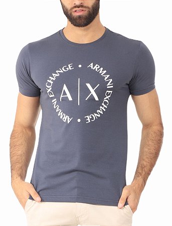 Camiseta Armani Exchange Logo Chumbo