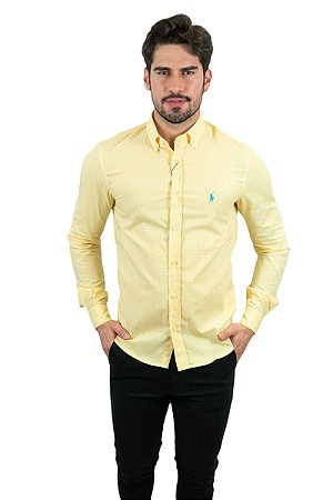 Camisa Micro-Xadrez Amarela
