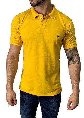 camisa polo amarela masculina