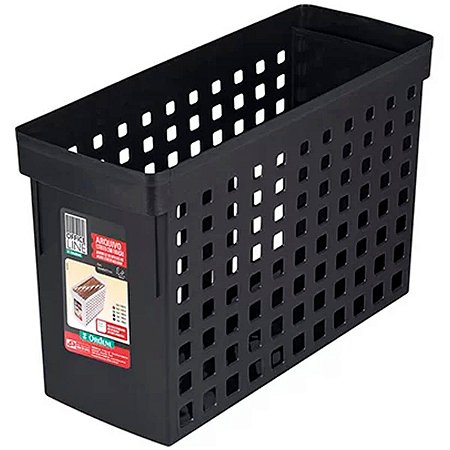 Arquivo Plastico Estreito C/Furacao Preto Ordene