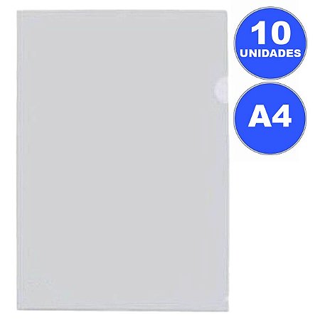 PASTA EM L A4 CRISTAL C/10 ACP
