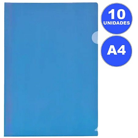 PASTA EM L  A4 AZUL C/10 ACP