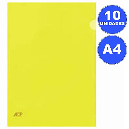 PASTA EM L  A4 AMARELO C/10 ACP