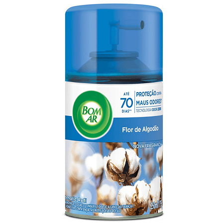 REFIL SUPORTE AUTOMATICO FRESHMATIC 250ML FLOR DE ALGODAO BOM AR