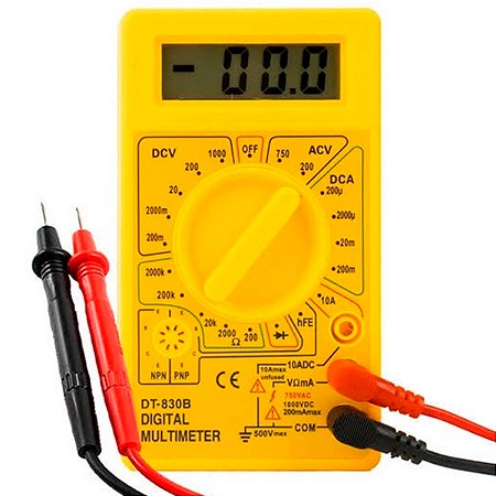 MULTIMETRO DIGITAL COM BATERIA 9V DT-830 EXBOM