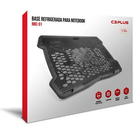 BASE P/NOTEBOOK C/COOLER ATE 14 POLEGADAS NBC-01BK C3TECH