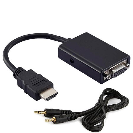 Adaptador Vga Para Hdmi Com Áudio P2