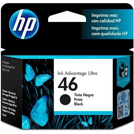 CARTUCHO 46 PRETO ORIGINAL CZ637AL HP