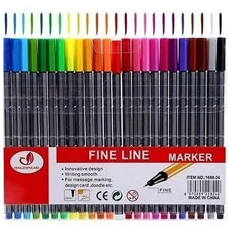 CANETA HIDROGRAFICA 24 CORES FINE LINE