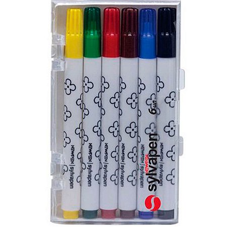 CANETA HIDROGRAFICA P/DESENHO 6 CORES SYLVAPEN NEWPEN