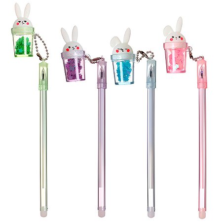 CANETA GEL BICHINHO C/LANTEJOULA