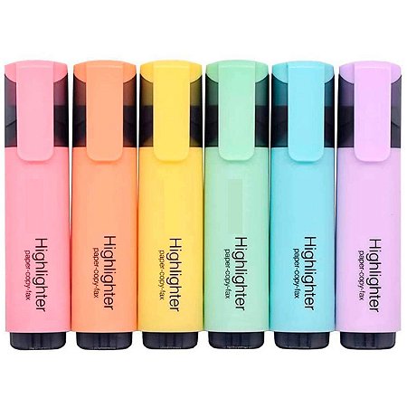 MARCA TEXTO 6 CORES PASTEL HIGHLIGHTER