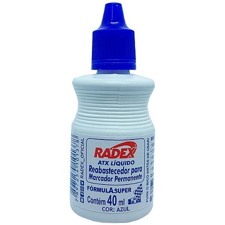 TINTA P/MARCADOR PERMANENTE 40ML AZUL RADEX