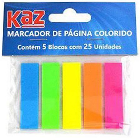 MARCADOR DE PAGINA 5 CORES 125FLS KAZ