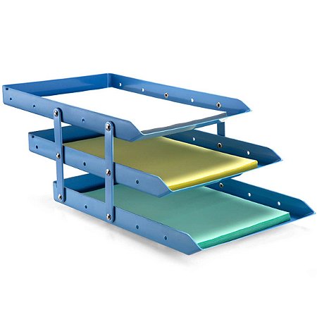 Caixa Correspondencia Tripla Movel Azul Pastel Maxcril