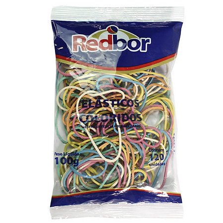 Elastico Latex Colorido C/12 100G Redbor