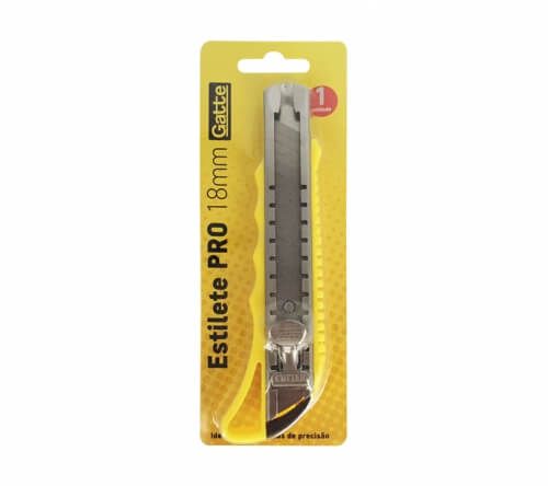 ESTILETE REFORCADO METAL LARGO 18MM GATTE