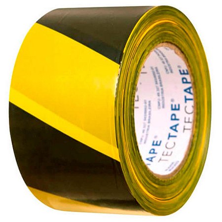 FITA ADESIVA PVC DEMARCACAO DE SOLO 48MMX30M AMARELA/PRETA