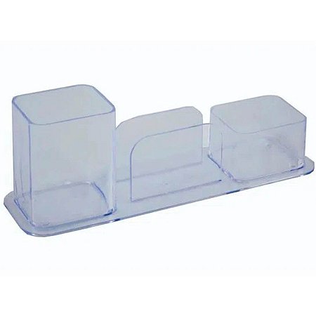 Porta Lapis/Clips/Lembrete Triplo Cristal Dello