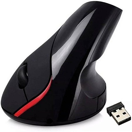 MOUSE SEM FIO USB PRETO VERTICAL WB-881