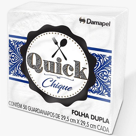 GUARDANAPO 29,5 X 29,5CM C/50 QUICK