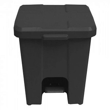 Lixeira Plastica Quadrada 15L C/ Pedal Preta P15P Jsn