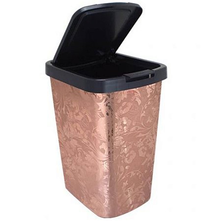 LIXEIRA PLASTICA 9L LABEL CLICK ROSE ARQPLAST