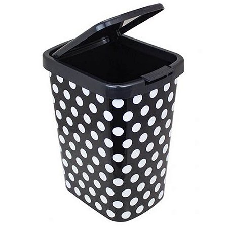 LIXEIRA PLASTICA 9L LABEL CLICK POA PRETA ARQPLAST