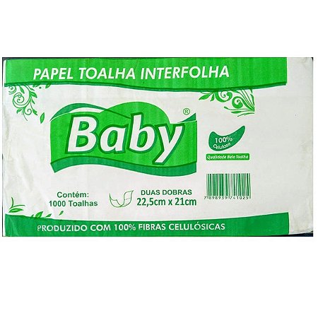 Papel Interfolha 2D 100% Celulose 22,5X21Cm Baby