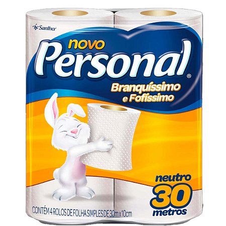 PAPEL HIGIENICO FOLHA SIMPLES C/4 ROLOS 30M PERSONAL