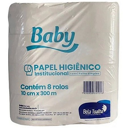 PAPEL HIGIENICO ROLAO 8X300MT BABY VIRGEM