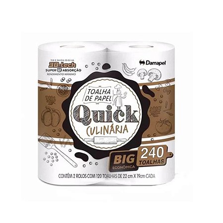 PAPEL TOALHA QUICK BIG C/240F 19X22